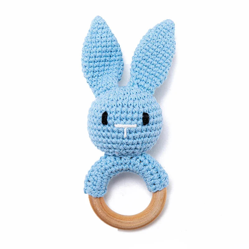 Crochet Animal Rattle Baby Toy Montessori Teether