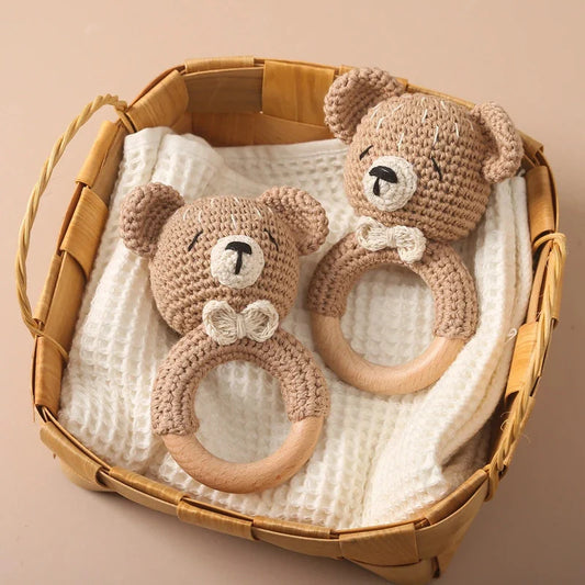 Crochet Animal Rattle Baby Toy Montessori Teether